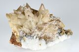 Calcite Crystal Cluster with Purple Fluorite (New Find) - China #177669-1